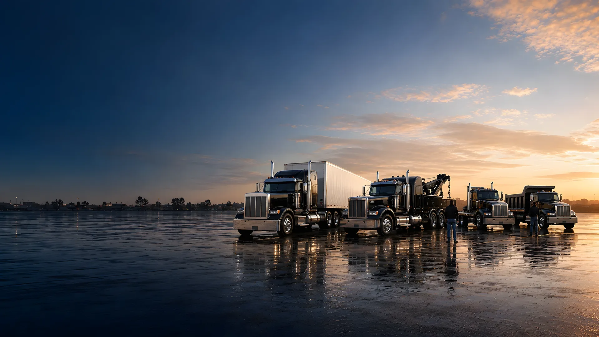 Illustrative American heavy-duty trucking, towing and construction fleet